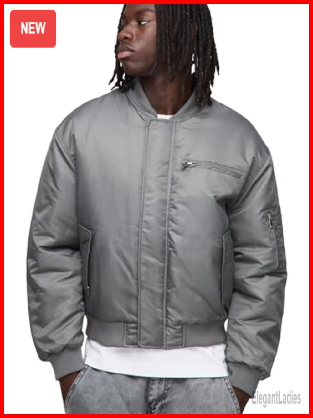 Boxy Fit MA1 Bomber Jacket Full Zip Streetwear